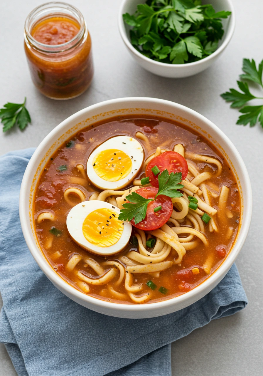 Tomato Egg Noodle Soup